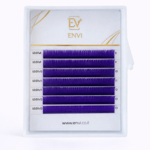 ריסים צבעוניים Envi (מיקס) Purple 6 שורות