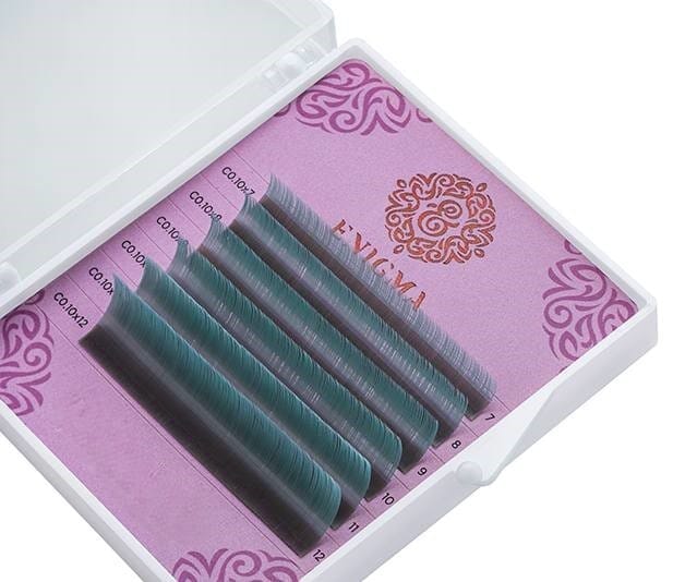 Colored eyelashes Enigma (mix) Aqua 6 lines