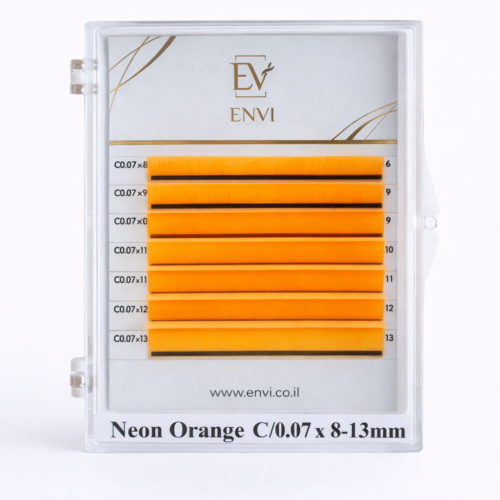 ריסים צבעוניים Envi (מיקס) Neon Orange 6 שורות