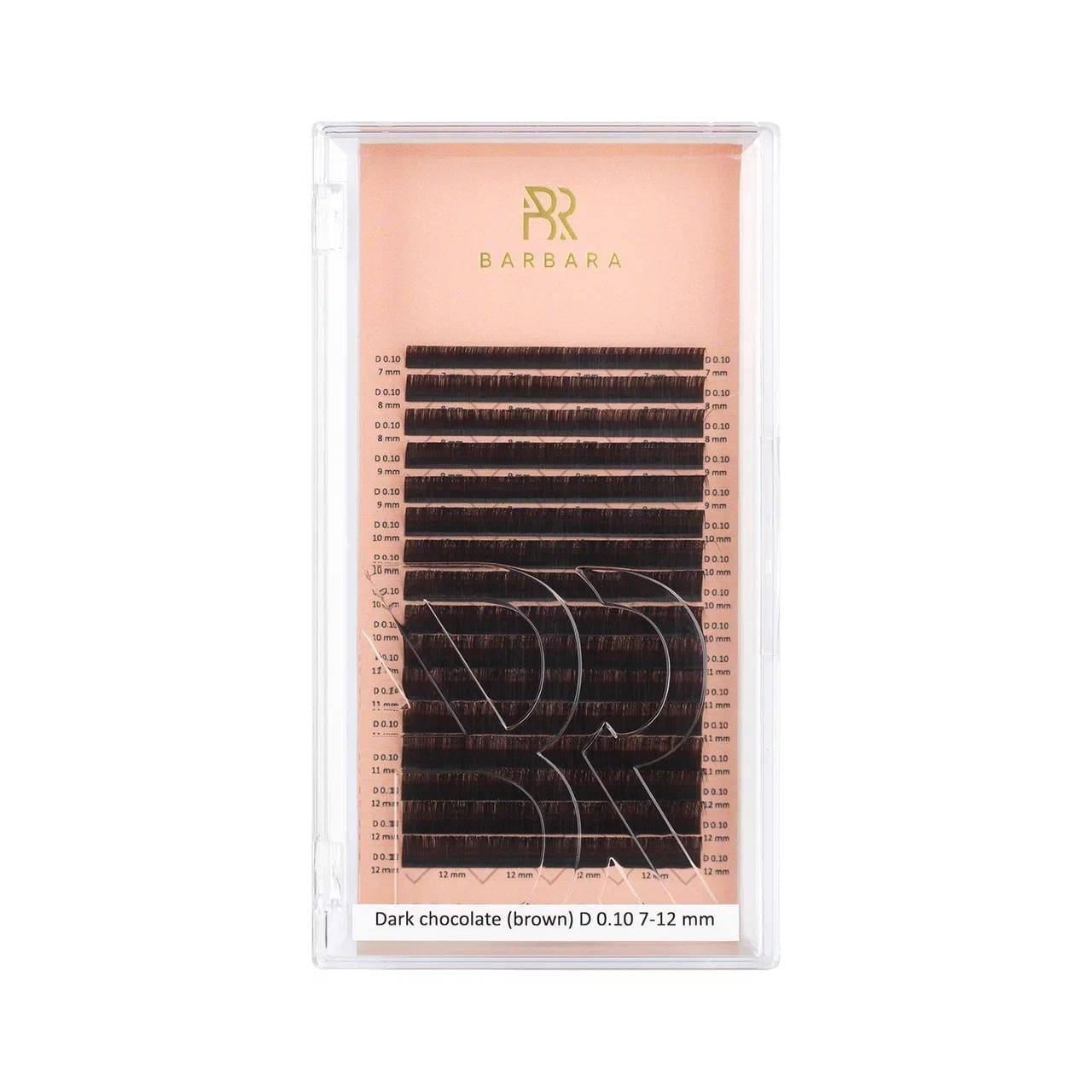 Dark Brown eyelashes Barbara Dark Chocolate MIX (16 lines)