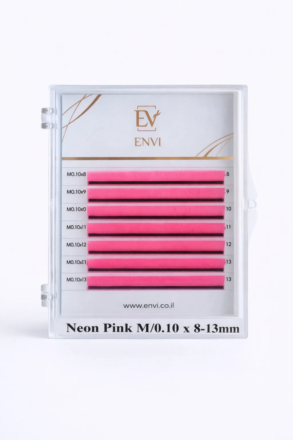 ריסים צבעוניים Envi (מיקס) Neon Pink 6 שורות