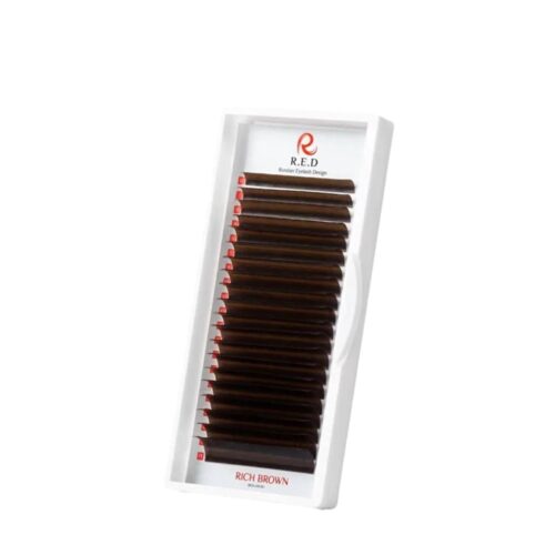 RED Smokey Brown Lashes 20 Rows Single Length