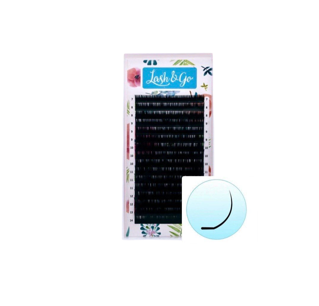 Black eyelashes (mix) 16 lines curve LC
