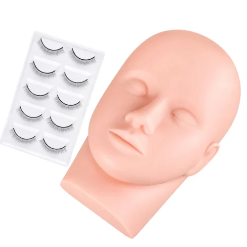 Eyelash Extension Training Mannequin Head + Practice Lashes