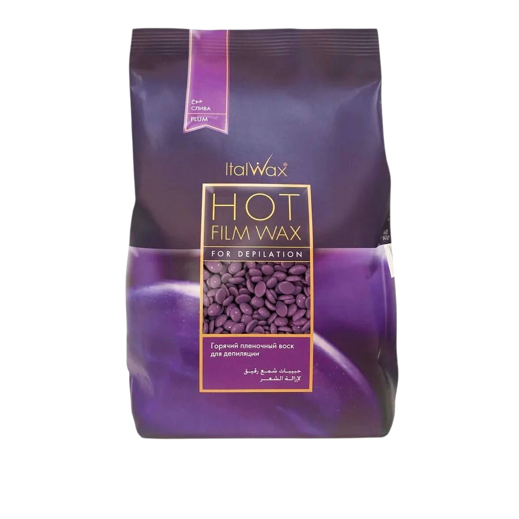 שעוות פילם ItalWax Plum 1000gr להסרת שיער מקצועית לעור רגיש