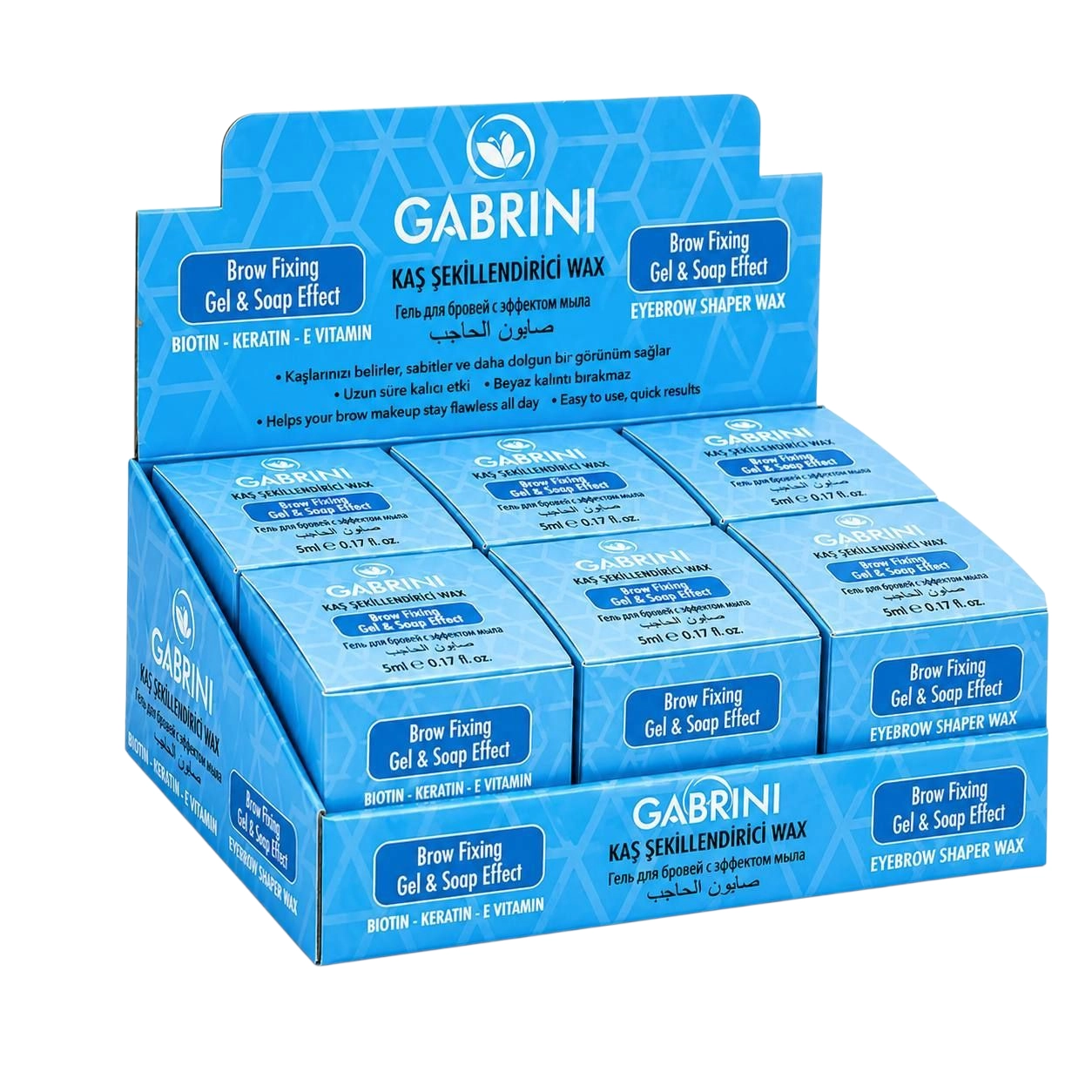 Воск для бровей Gabrini 12шт со стендом