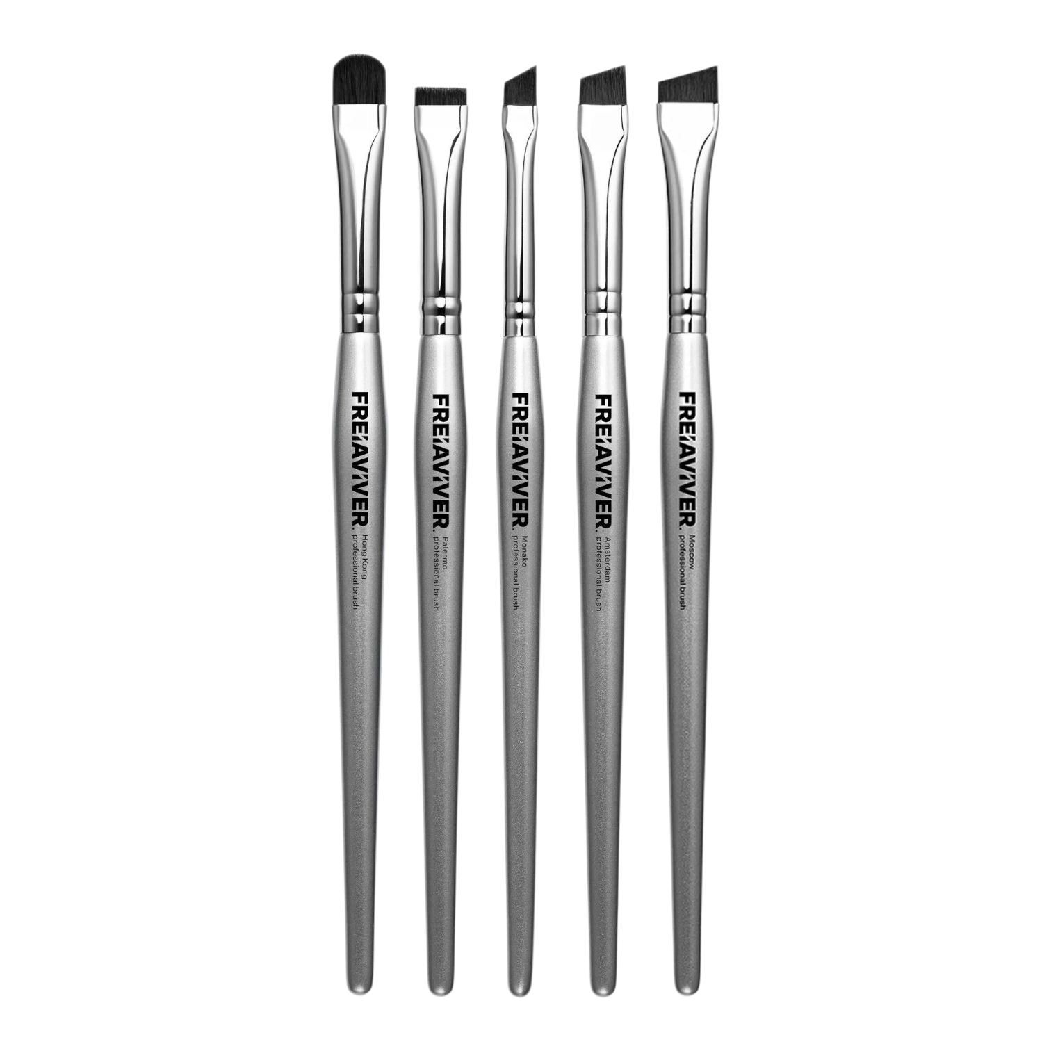 FreiAviver סט 5 מברשות לגבות וריסים בנרתיק Silver - Image 2