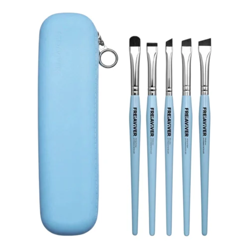 FreiAviver Brush Set for Eyebrows and Eyelashes in Case | Blue