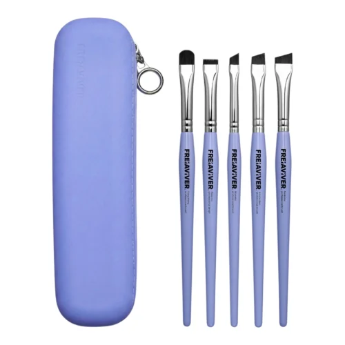 FreiAviver Brush Set for Eyebrows and Eyelashes in Case | Purple