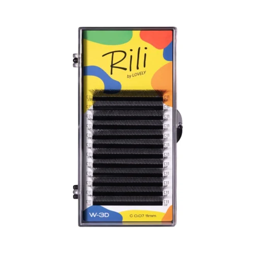 Rili מניפות מוכנות שחורות להלחמת ריסים W-3D ‏12 שורות