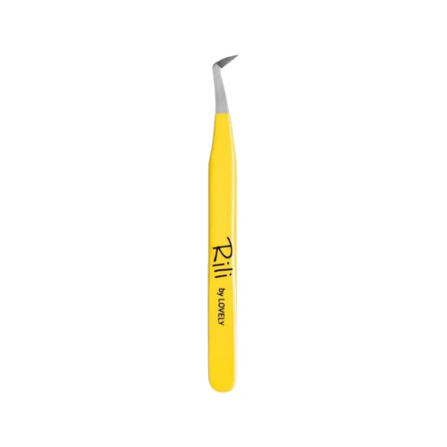 Rili Yellow Line Tweezer for Lash Extensions | Round Boot