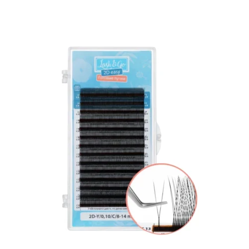 Lash&Go מניפות מוכנות להלחמת ריסים 2D-Y ‏14 שורות