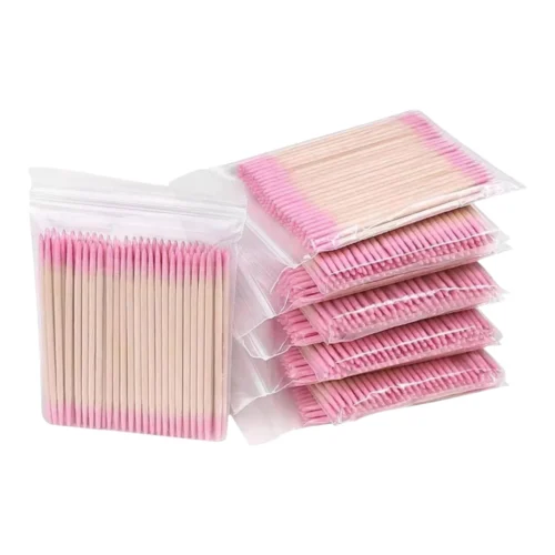 Cosmetic Wooden Cotton Sticks Pink 500pcs