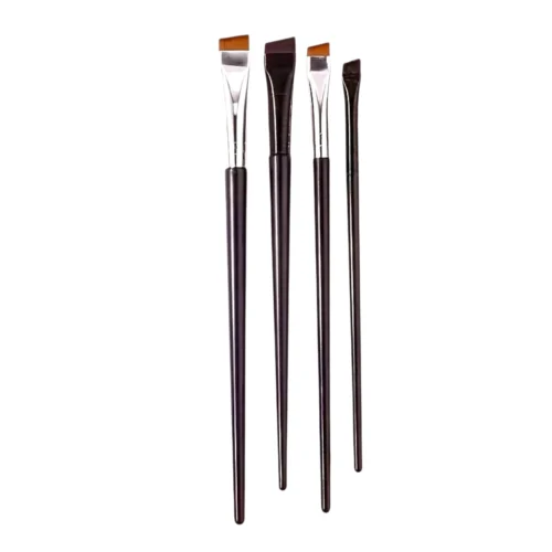 Black Angled Brushes Set for Brows and Lashes 4pcs