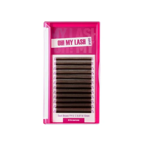 OH! MY LASH YY-U فانات رموش جاهزة بني داكن ميكس 12 صف 8–15 مم