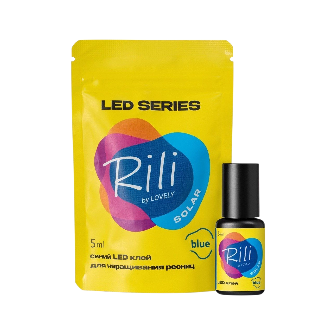 RILI Solar Blue غراء LED/UV أزرق لتركيب الرموش 5ml