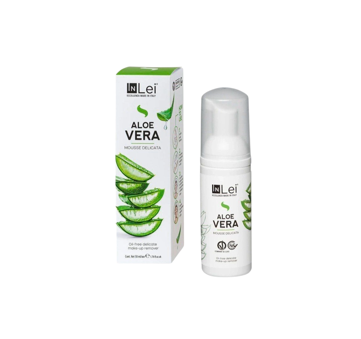 InLei ALOE VERA очищающий мусс для ресниц, бровей и лица 50ml