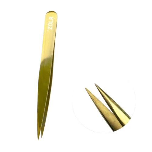 פינצטה מקצועית מחודדת ZOLA Gold לגבות