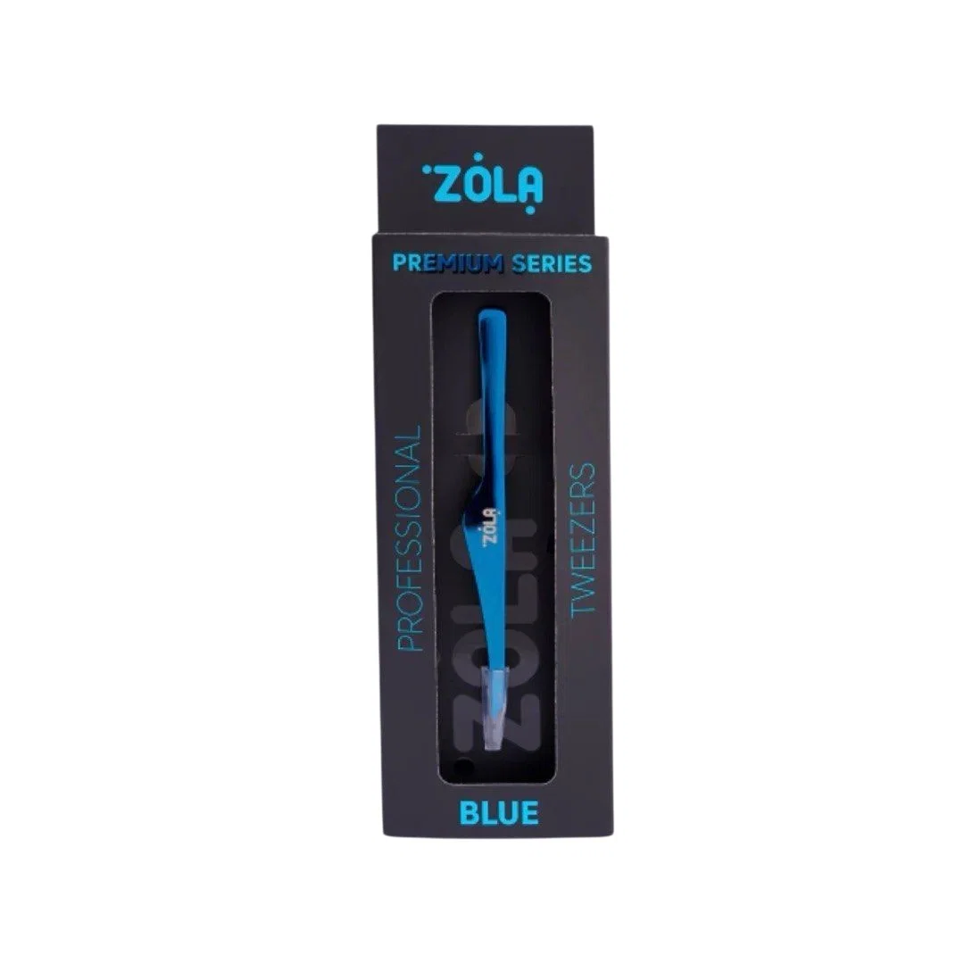 פינצטה מקצועית ZOLA Premium Series לגבות – כחול - الصورة 2